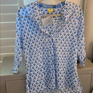 Roberta Roller Rabbit blue “Arles” shirt NWT